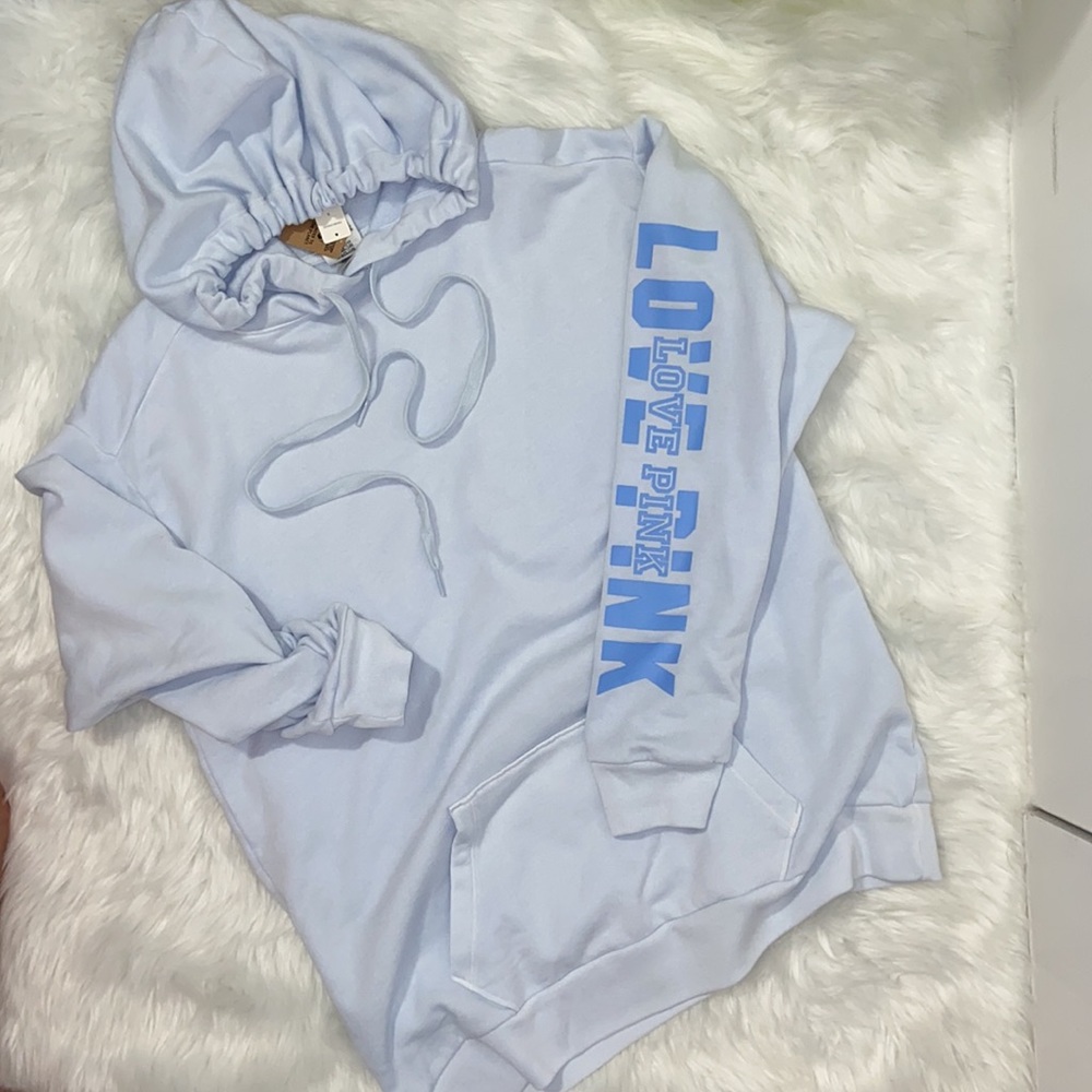 🆕 PINK EDL Campus pullover oversized hoodie blue SMALL